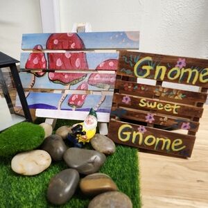 Gnome Garden Starter Set Bundle Rocks Lantern And Turf Included Mini Garden